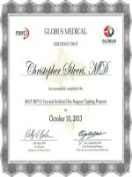 Globus Medical Certificate